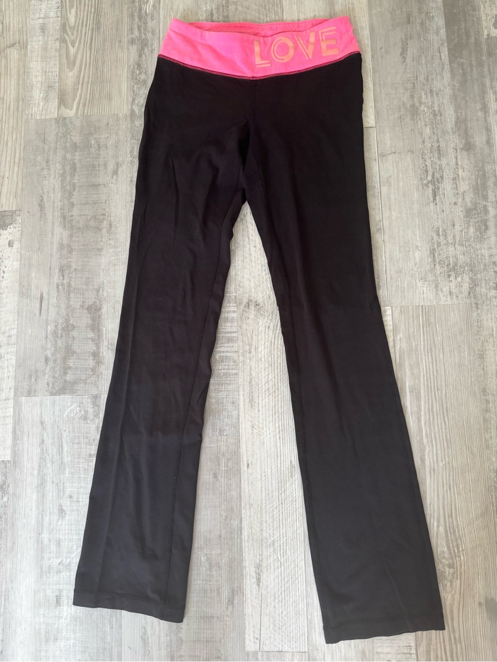 Material Girl Active Black Leggings with Pink Waistband